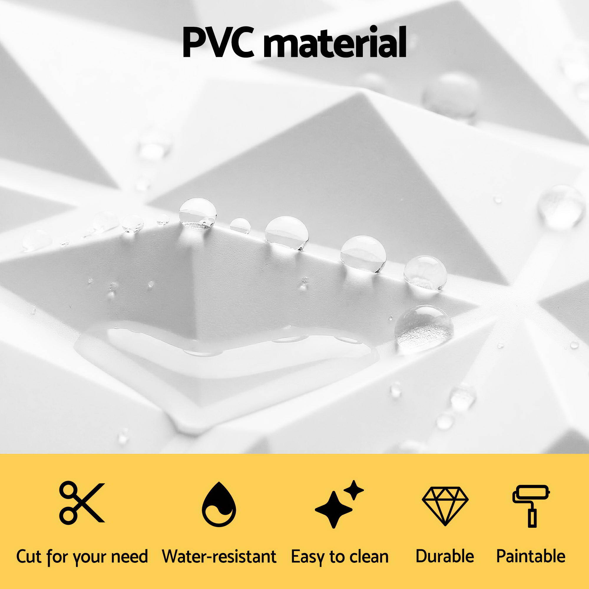 Artiss 3D Wall Panels Diamond PVC Decorative Panels 50x50cm Set of 15 Feature Wall