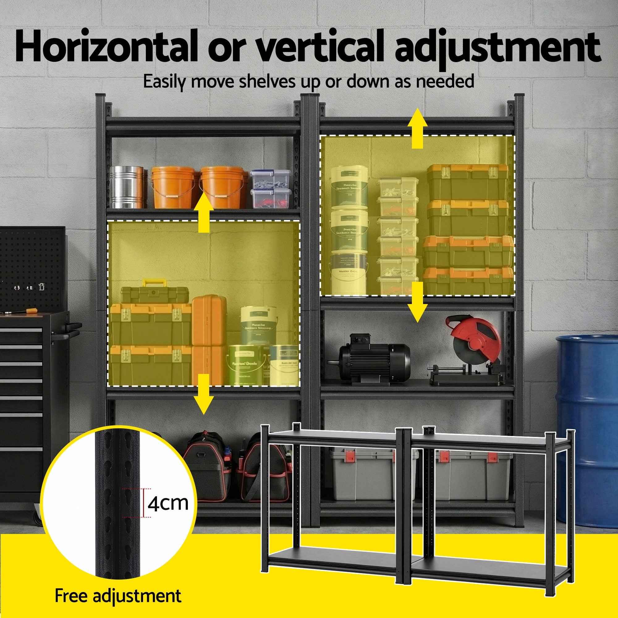 Giantz Garage Shelving 1.8X0.9m Warehouse Rack Storage Shelves Workshop Racks Steel