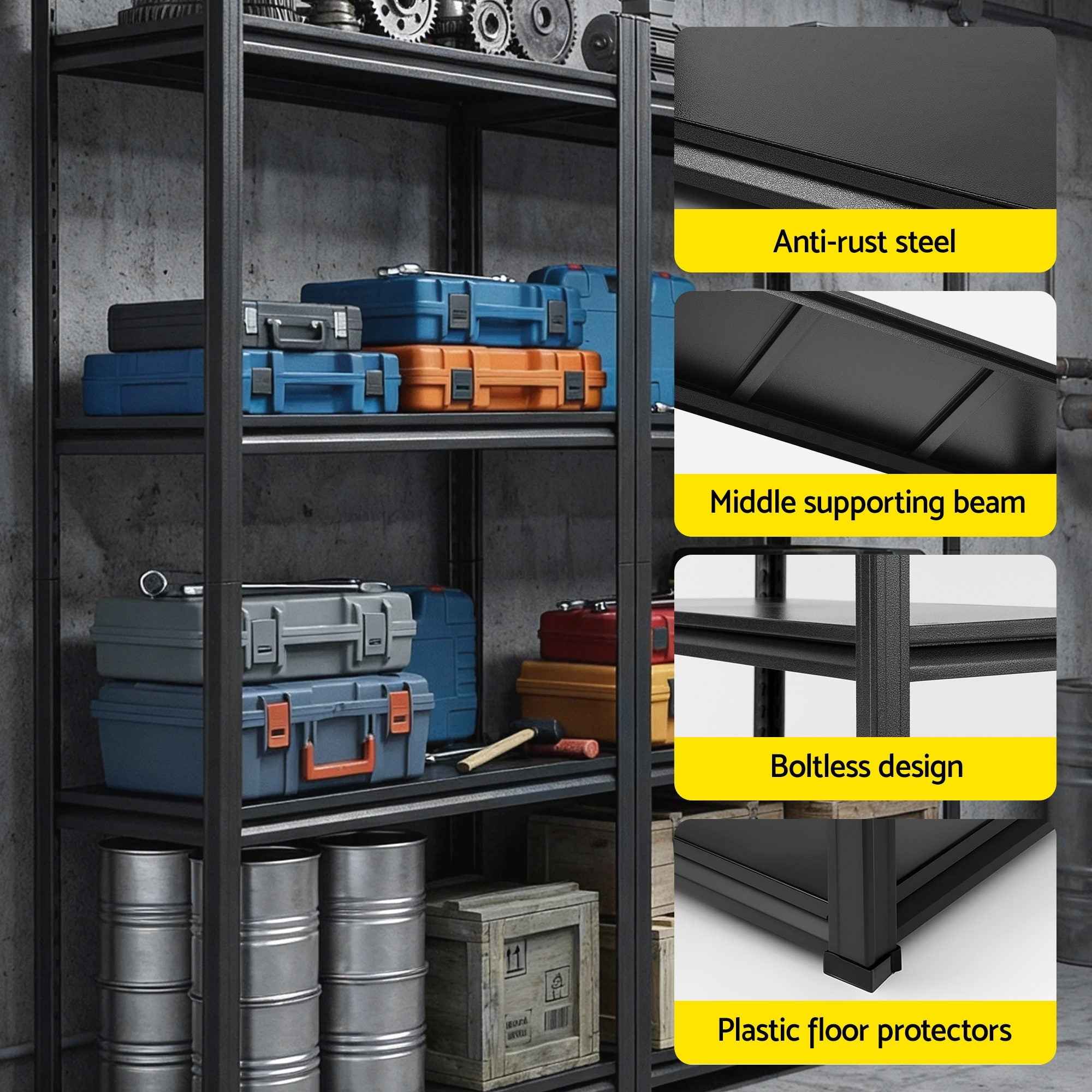 Giantz Garage Shelving 1.8X0.9m Warehouse Rack Storage Shelves Workshop Racks Steel