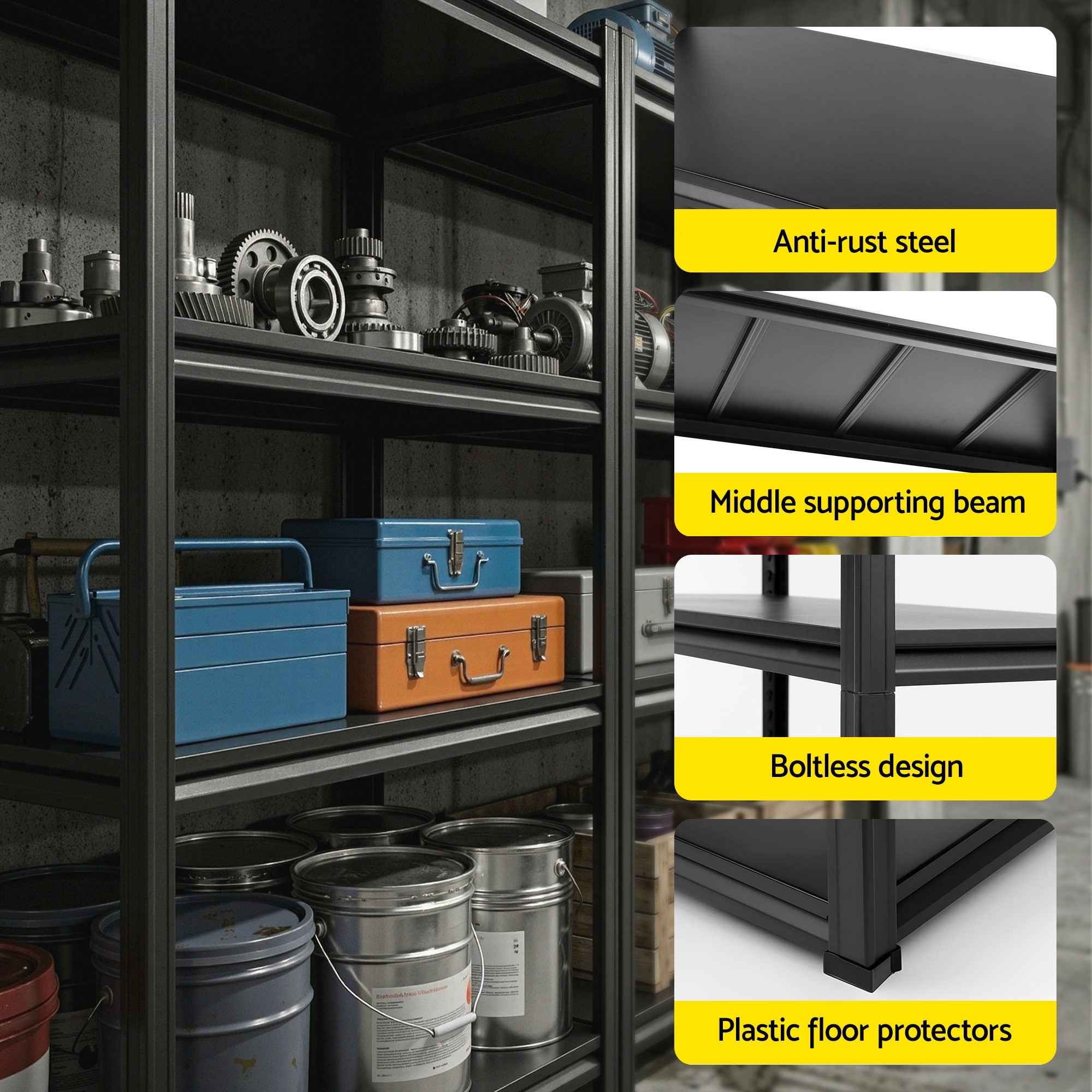 Giantz Garage Shelving 1.8X1.2m Warehouse Rack Storage Shelves Workshop Racks Steel