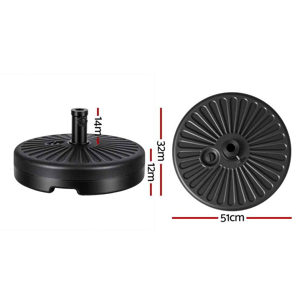Instahut Outdoor Umbrella Base Weight Round Plastic Pole Holder 30-48mm Beach