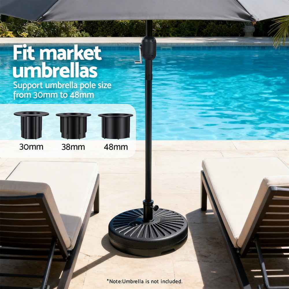 Instahut Outdoor Umbrella Base Weight Round Plastic Pole Holder 30-48mm Beach
