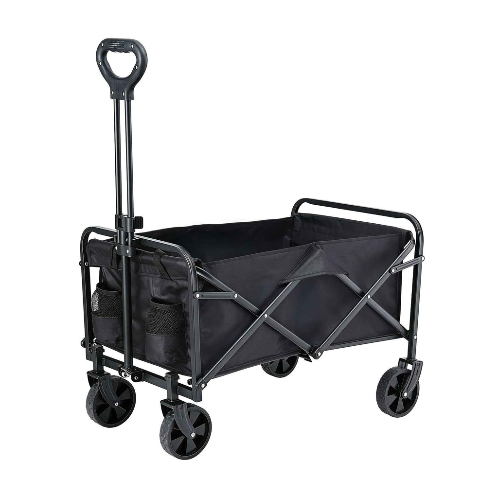Gardeon Garden Cart Folding Trolley Camping Wagon Barrow Outdoor Beach Black