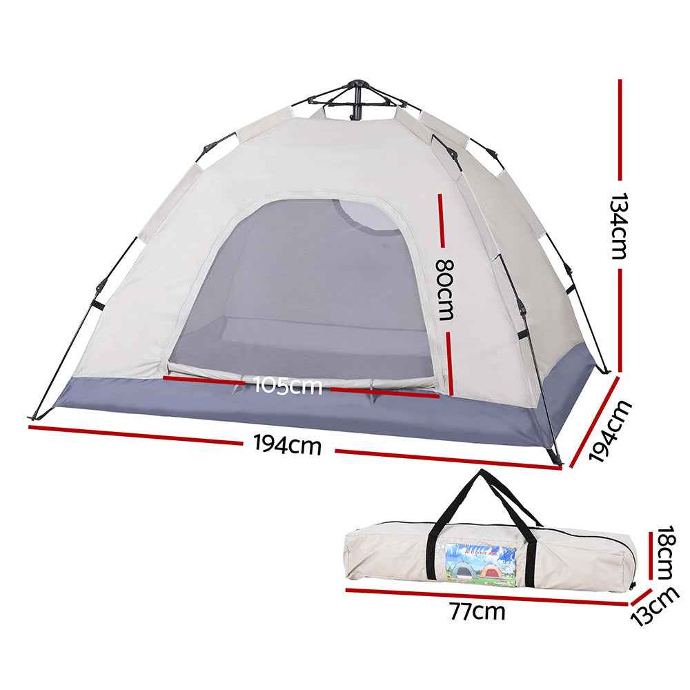 Weisshorn Camping Tent Instant Tent Pop up 2 Person Outdoor Hiking Tents Hiking Beige