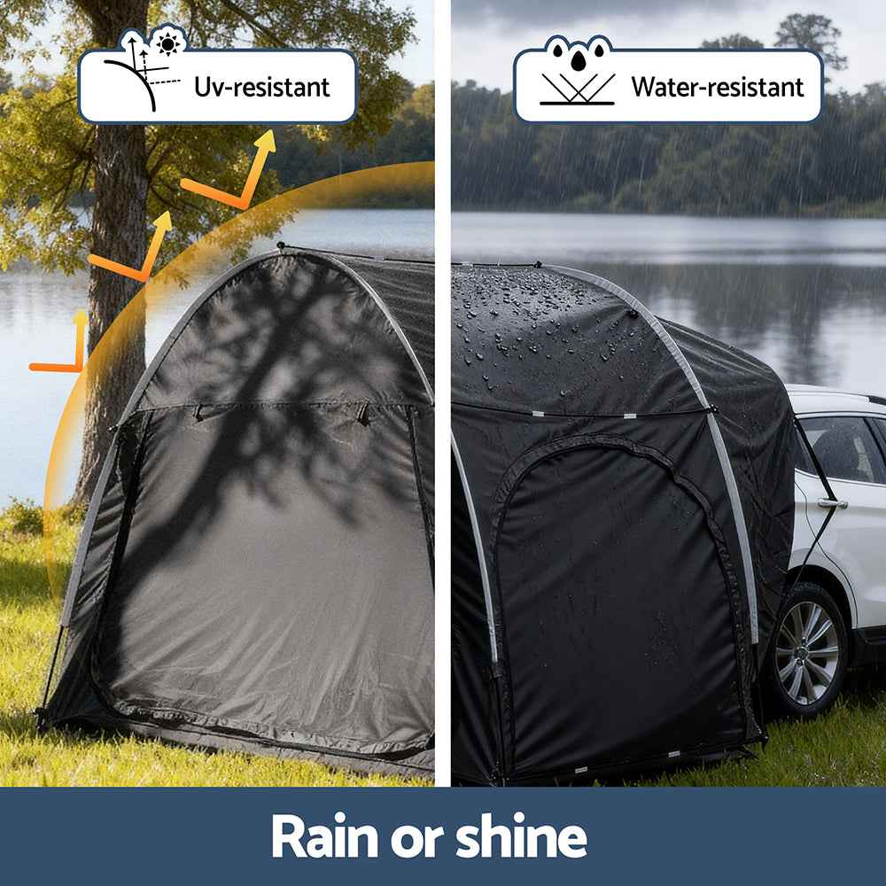 Weisshorn Camping Tent Car SUV Rear Hatchback Tents Canopy Portable Outdoor Family Black