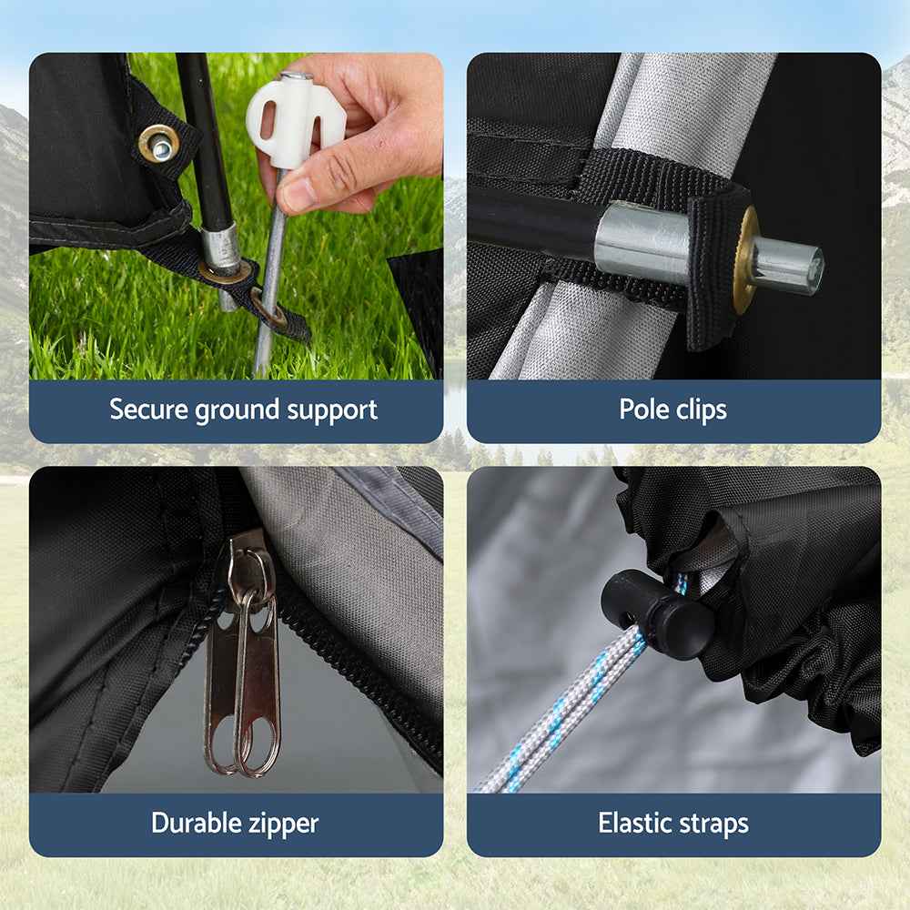 Weisshorn Camping Tent Car SUV Rear Hatchback Tents Canopy Portable Outdoor Family Black