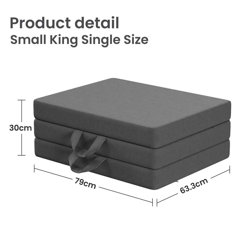 BedStory Folding Mattress Small King Single Trifold Mattress Firm Support Foam Washable Cover 15cm