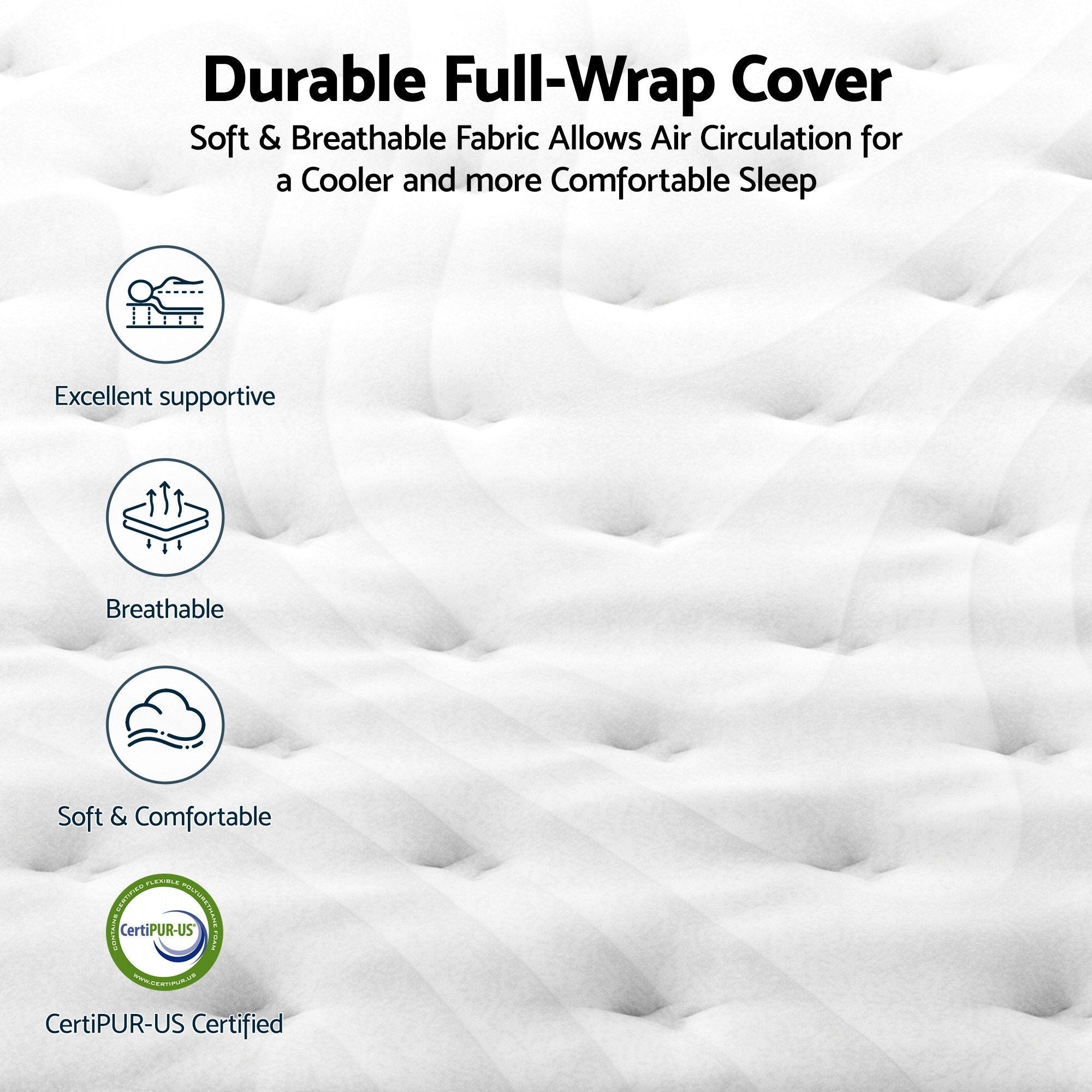 RoomSense Double 30cm Latex Mattress Medium Firm Bundle, Pine Bed Frame