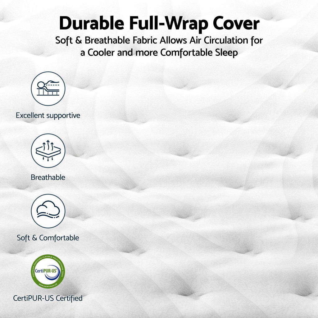 RoomSense Queen 30cm Latex Mattress Medium Firm Bundle, Pine Bed Frame