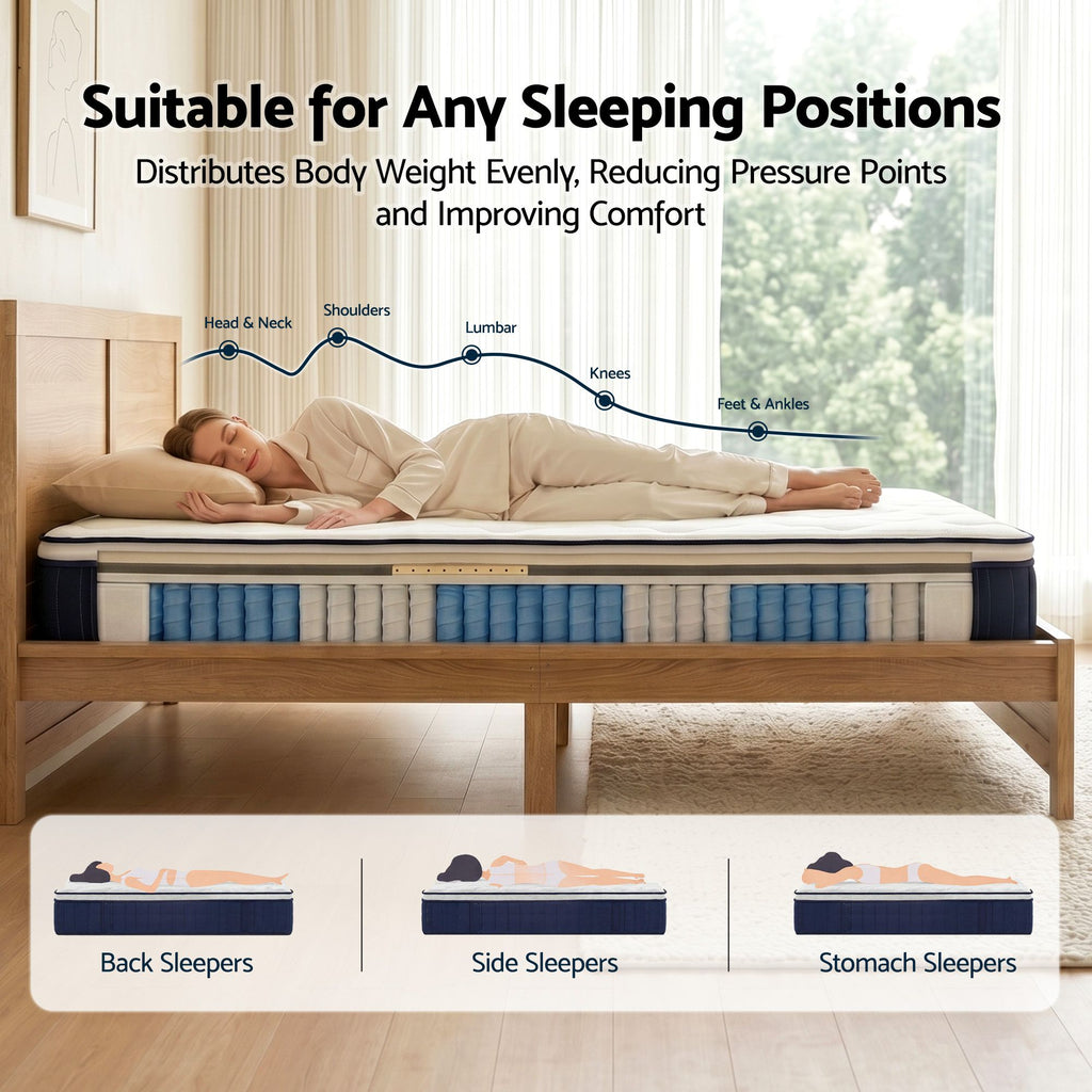 RoomSense Queen 30cm Latex Mattress Medium Firm Bundle, Pine Bed Frame