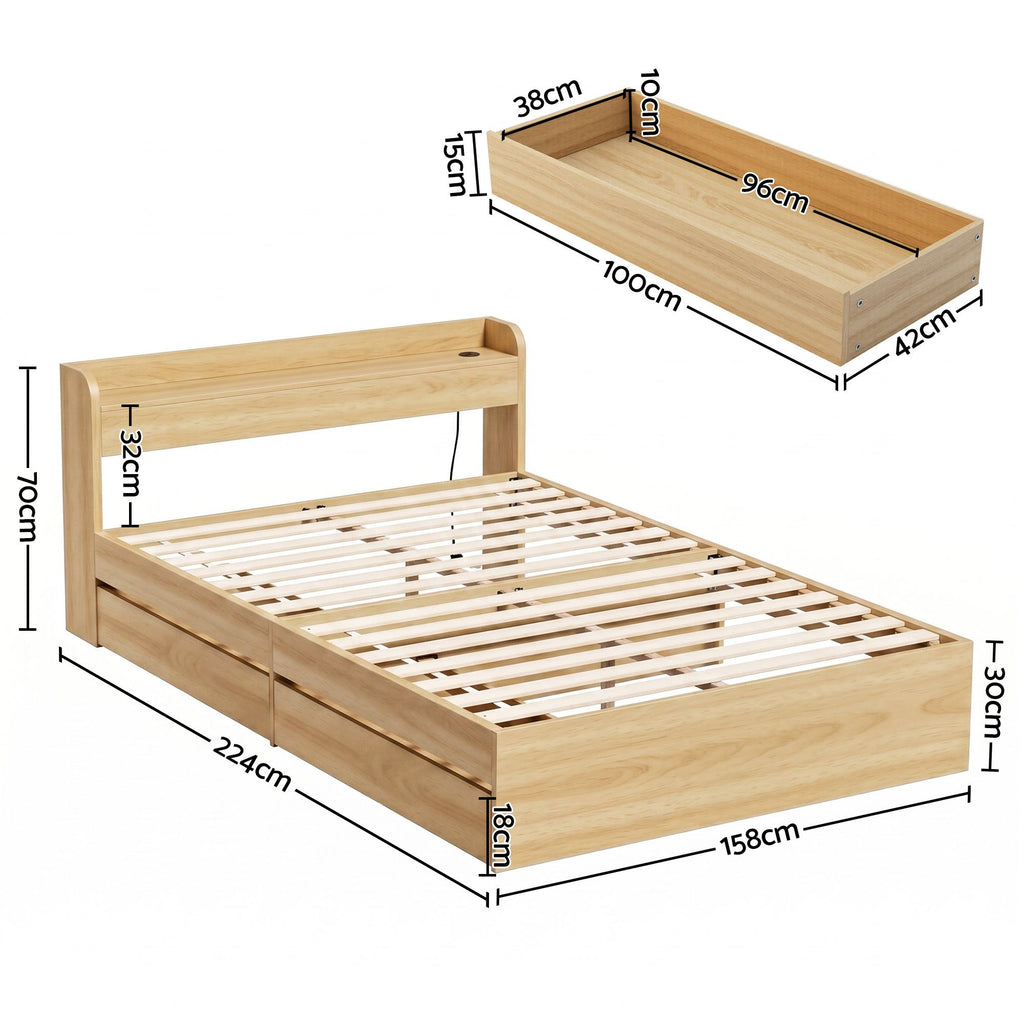RoomSense Queen Firm Mattress 26cm Bundle with Storage Bed Frame