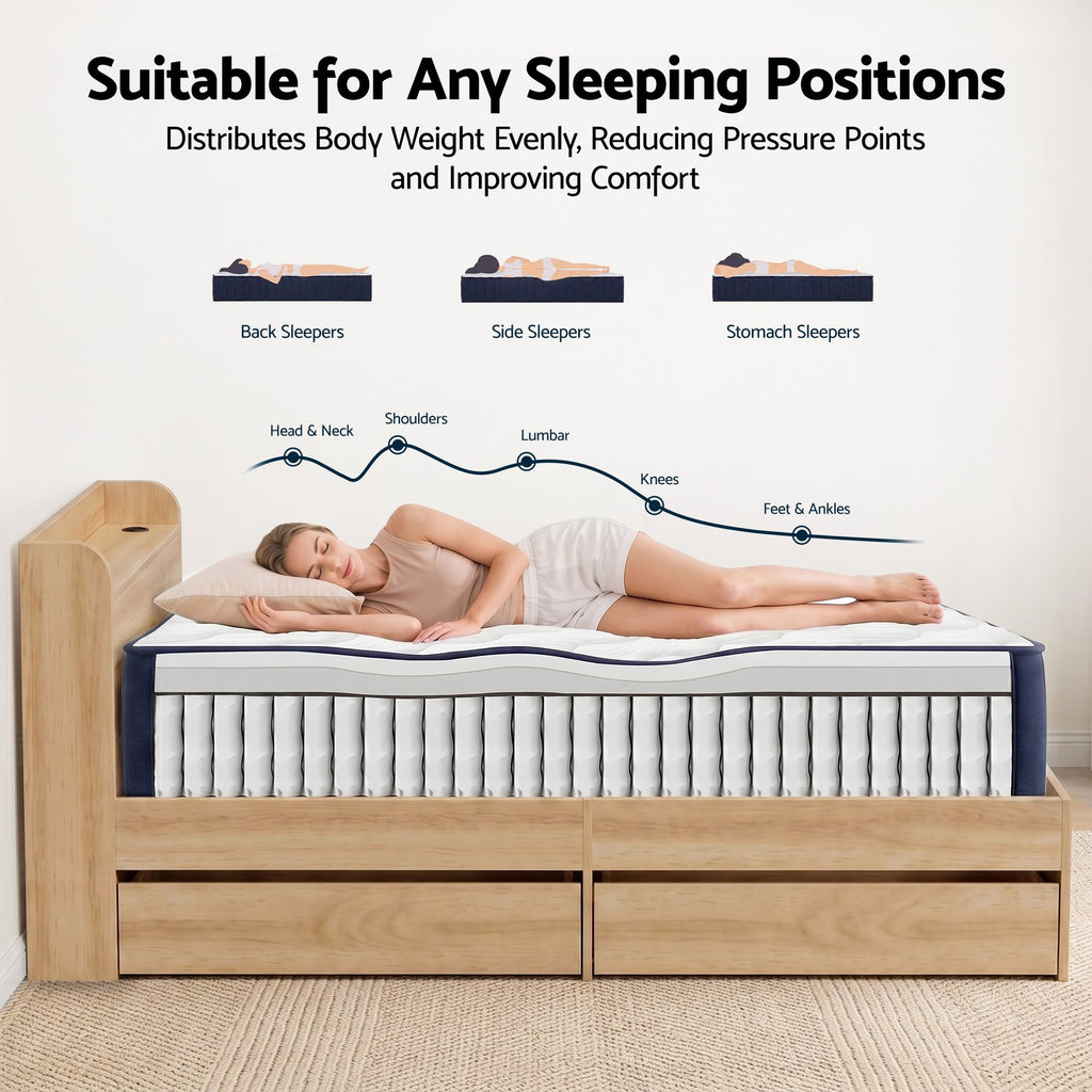 RoomSense Queen Firm Mattress 26cm Bundle with Storage Bed Frame