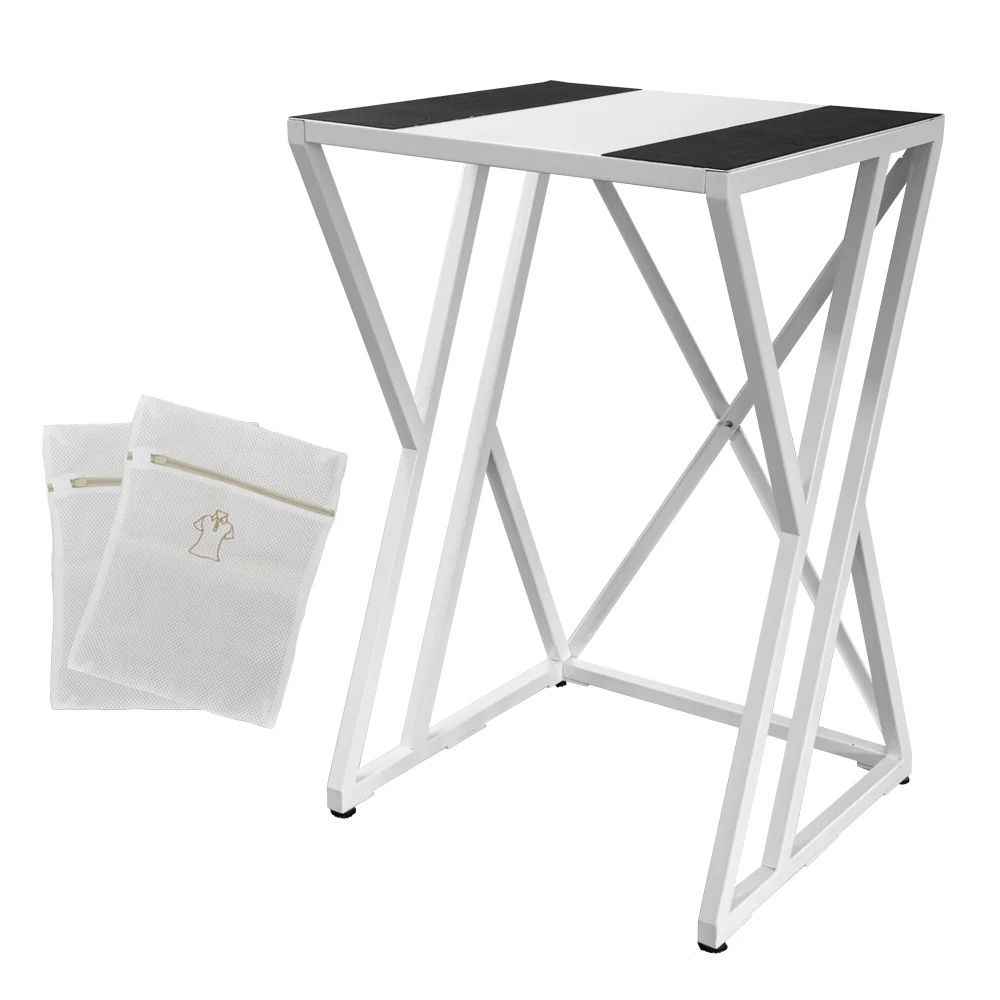 Dryer Stand Over Front Loading Washing Machine, 100kg Heavy Duty Steel Stacking Kit, 102x67x60cm Space Saving Shelf for Small Home, Anti-Slip Rubber Surface, Fits Tumble Dryers & Washers, White