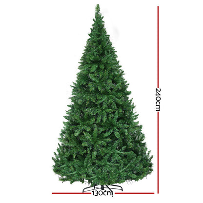 Jingle Jollys Christmas Tree 2.4m Xmas Tree Decorations 1488 LEDs