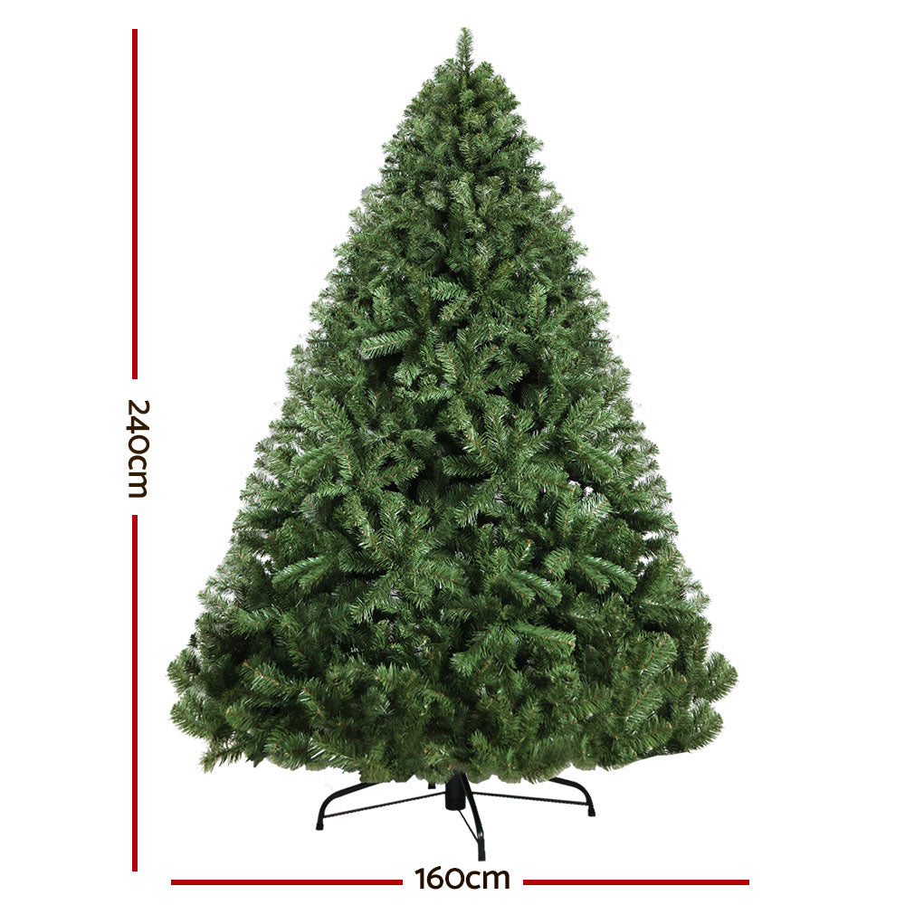 Jingle Jollys Christmas Tree 2.4M Xmas Tree Decorations Green 1500 Tips