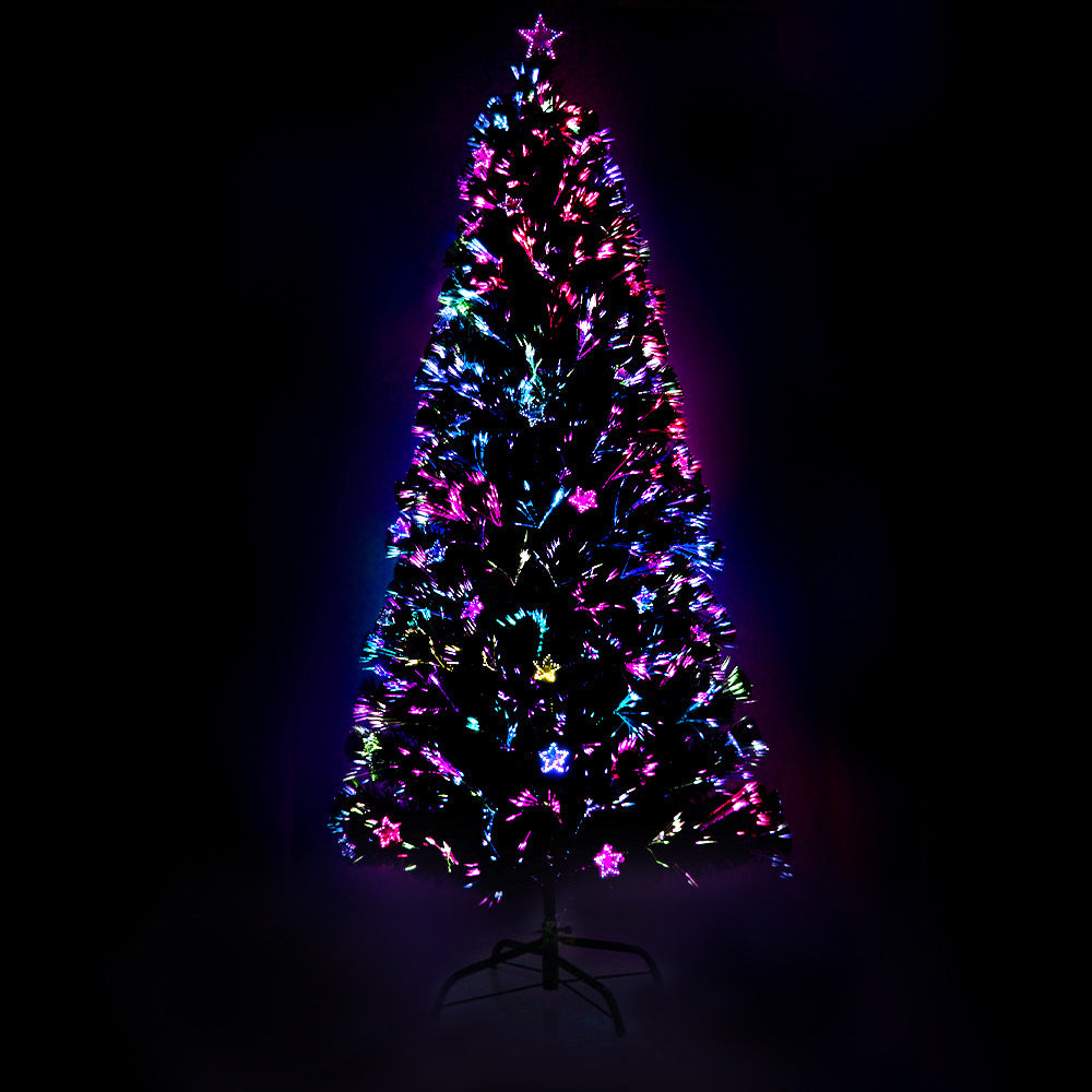 Árbol de Navidad de fibra óptica LED Jingle Jollys de 2,1 m, multicolor