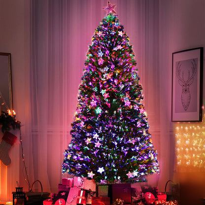 Árbol de Navidad de fibra óptica LED Jingle Jollys de 2,1 m, multicolor