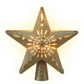 Jingle Jollys Christmas Tree Topper Star Snowflake Projector Party Glitter Gold