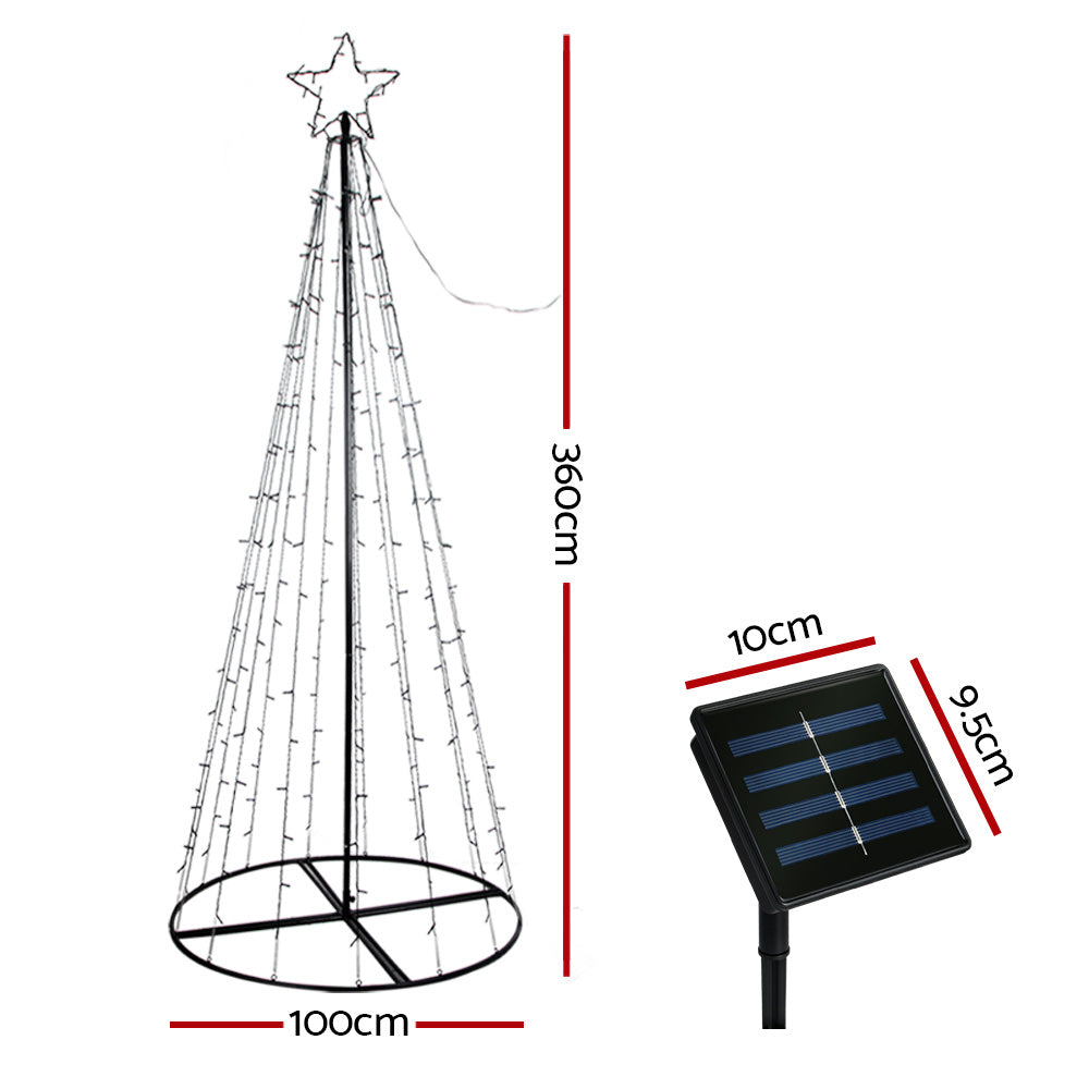 3.6M Christmas Tree LED Solar Warm Jingle Jollys