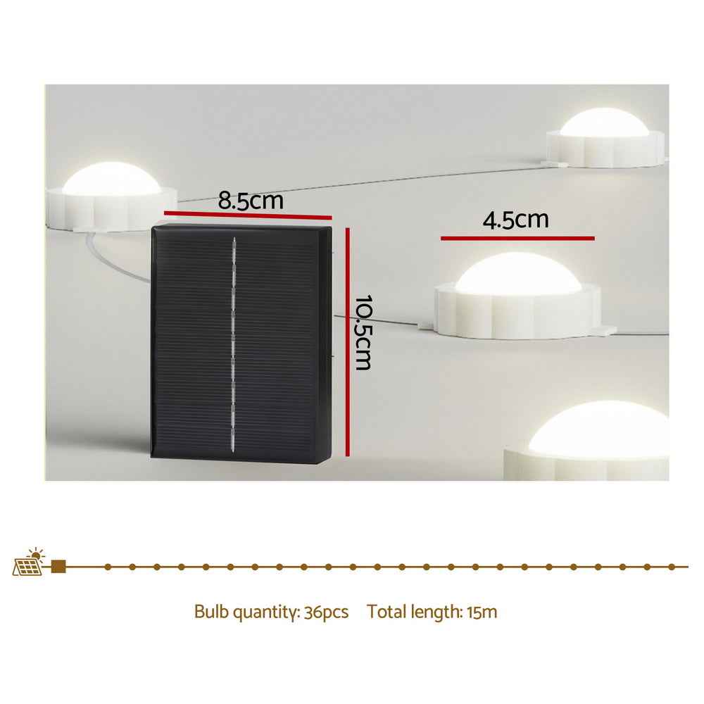 Jingle Jollys 15M Christmas Lights Permanent String Eaves Light 36 LED Decoration