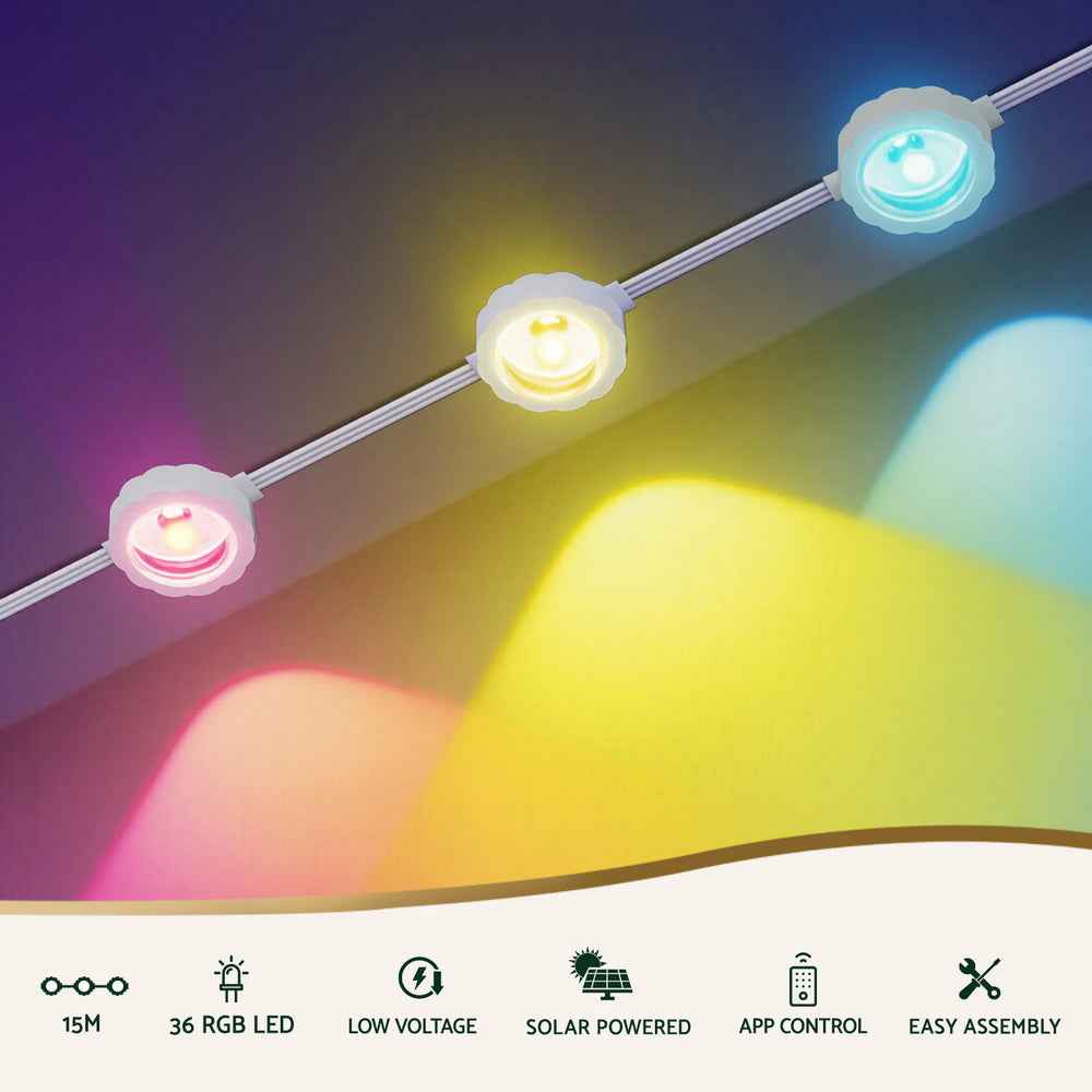 Jingle Jollys 15M Christmas Lights Permanent String Eaves Light 36 LED Decoration