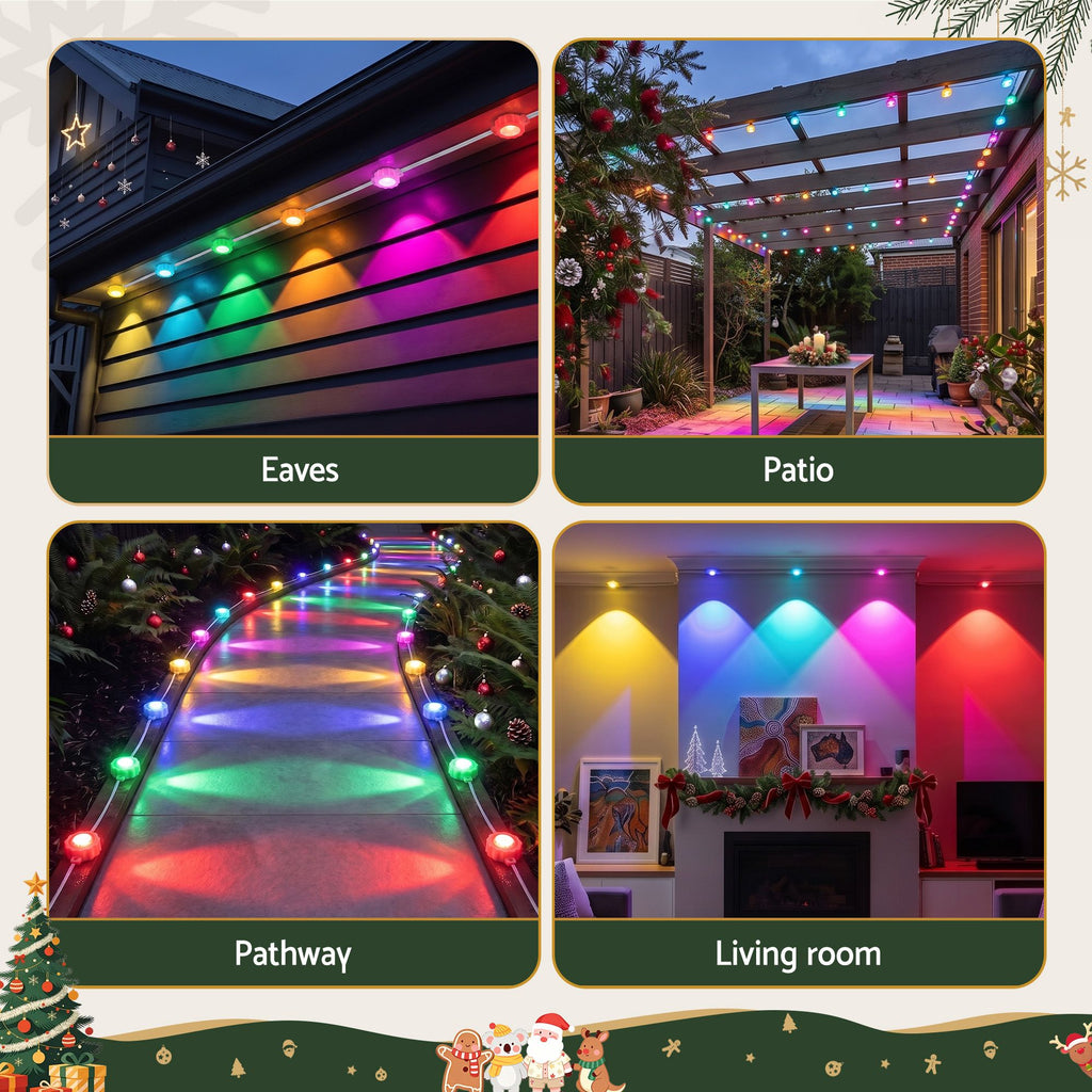 Jingle Jollys 30M Christmas Permanent Outdoor Lights Smart Eaves String App Control Decoration 72LED