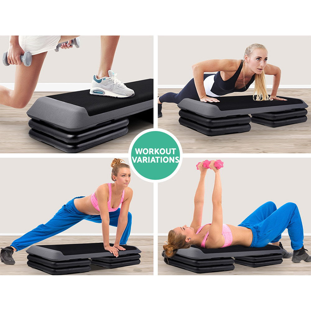 Stepper para ejercicios aeróbicos de 3 niveles Everfit de 110 cm para gimnasios y fitness en casa