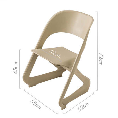 ArtissIn Set of 4 Dining Chairs Office Cafe Lounge Seat Stackable Plastic Leisure Chairs Beige