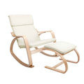 Artiss Rocking Armchair Footstool Bentwood Beige - YDS.com.au
