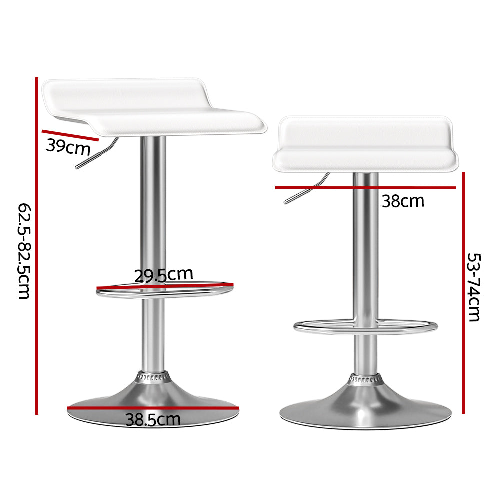 Artiss 2x Bar Stools Faux Leather Chair White