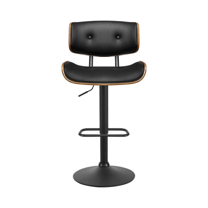 Artiss Bar Stools Gas Lift Leather All Black