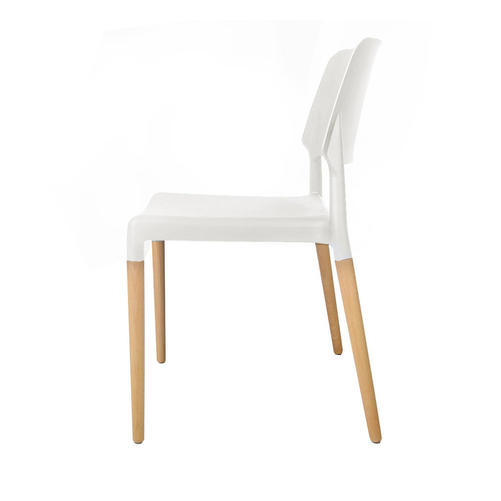 Artiss Dining Chairs White Stackable Set of 4