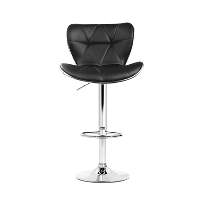 Artiss 4x Bar Stools Gas Lift Leather Seat Black