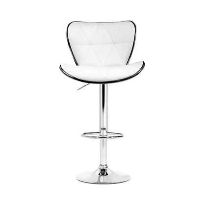 Artiss 4x Bar Stools Gas Lift Leather Seat White