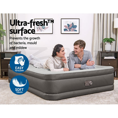 Colchón inflable Bestway Air Mattress Queen de 46 cm, color gris