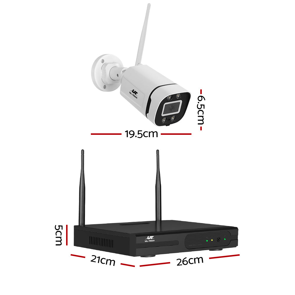 UL-tech Wireless CCTV Security System 8CH NVR 3MP 8 Square Cameras