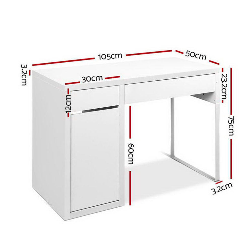 Artiss Computer Desk Drawer Cabinet White