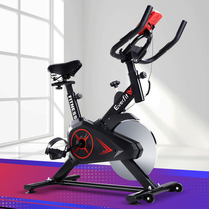 Bicicleta estática Everfit Spin Bike con volante de inercia, máquina de fitness para gimnasio en casa