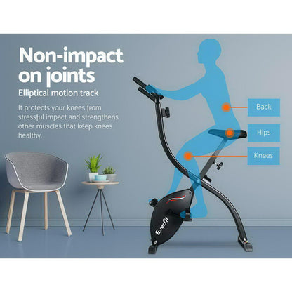 Bicicleta estática plegable Everfit Bicicleta magnética X-Bike Ciclismo de interior Cardio