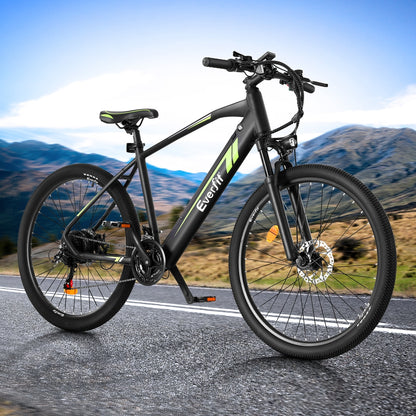 Bicicleta eléctrica de montaña Everfit de 27,5 pulgadas, batería de 21 velocidades