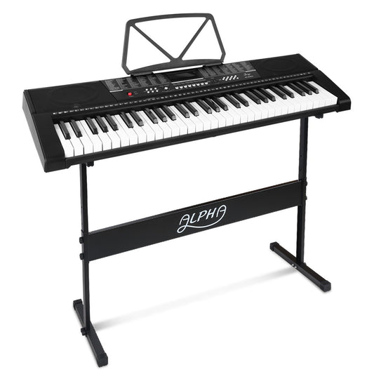 Alpha 61 Keys Electronic Piano Keyboard Digital Electric w/ Stand Sound Speaker