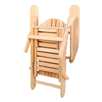 Gardeon Adirondack Outdoor Chairs Wooden Sun Lounge Patio Furniture Garden Natural