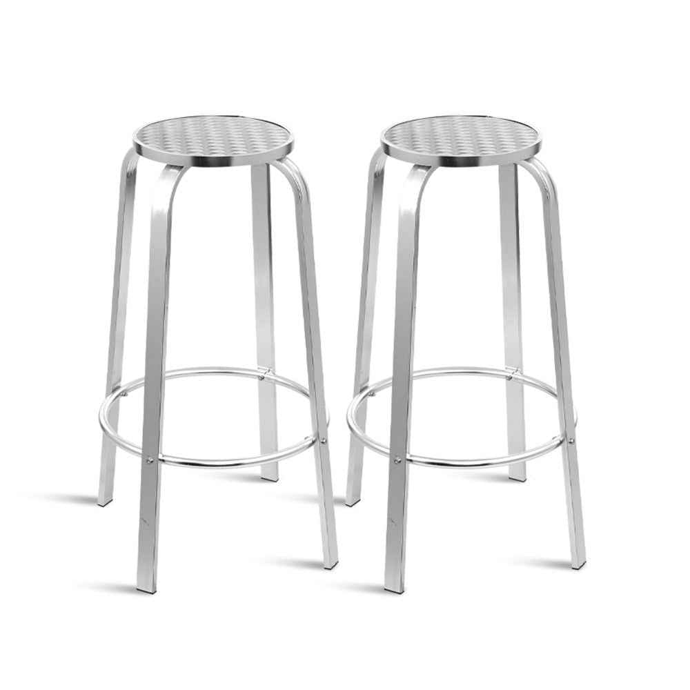 Gardeon 2x Outdoor Bar Stools Aluminum