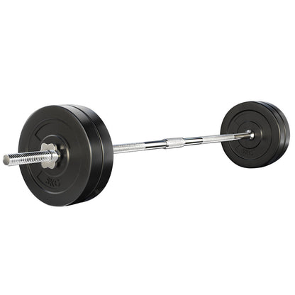 Juego de pesas Everfit de 28 kg, con discos y banco de levantamiento de pesas, 168 cm