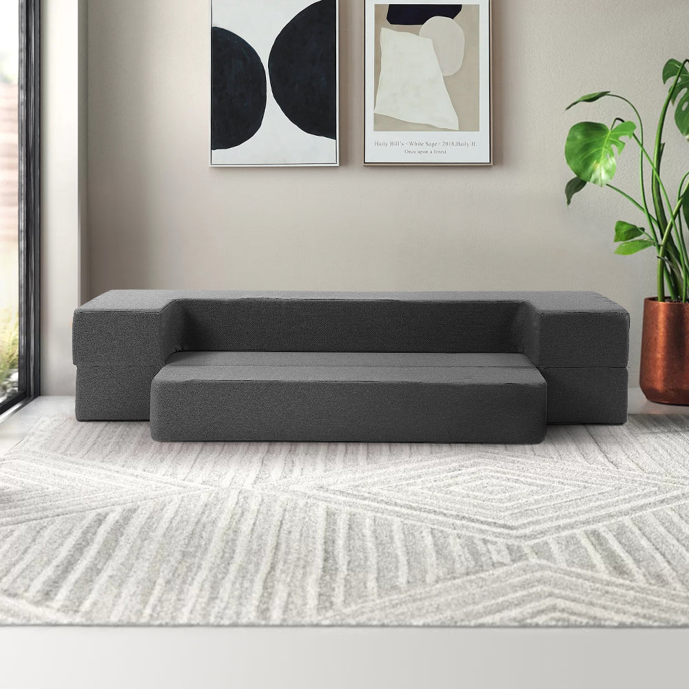 Giselle Bedding Foldable Mattress Folding Foam Sofa Bed Chair Grey