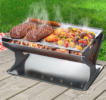 Grillz Fire Pit BBQ Grill Steel