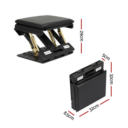 Reposapiés Artiss Taburete de oficina plegable debajo del escritorio Reposapiés con cojín de masaje negro