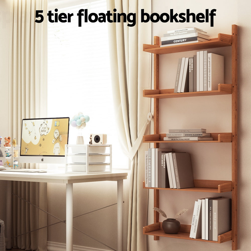 Artiss Bookshelf Floating Shelf  CAPIZ Oak