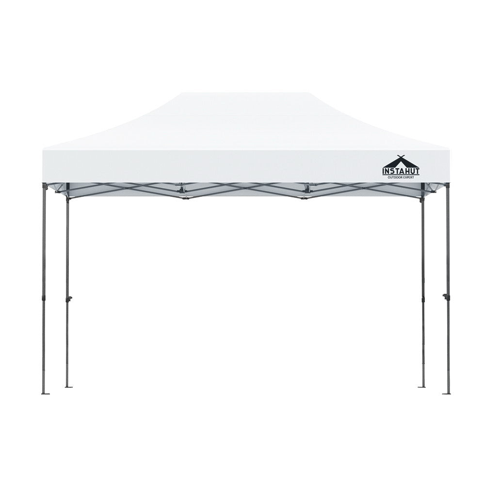 Instahut Gazebo Pop Up 3x4.5m w/Base Podx4 Marquee Folding Outdoor Wedding Camping Tent Shade Canopy White