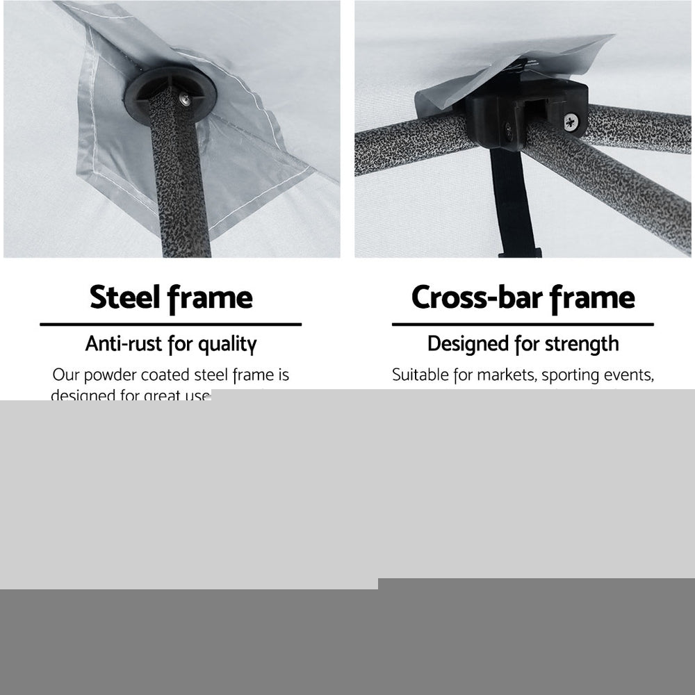 Instahut Gazebo Pop Up 3x4.5m w/Base Podx4 Marquee Folding Outdoor Wedding Camping Tent Shade Canopy White